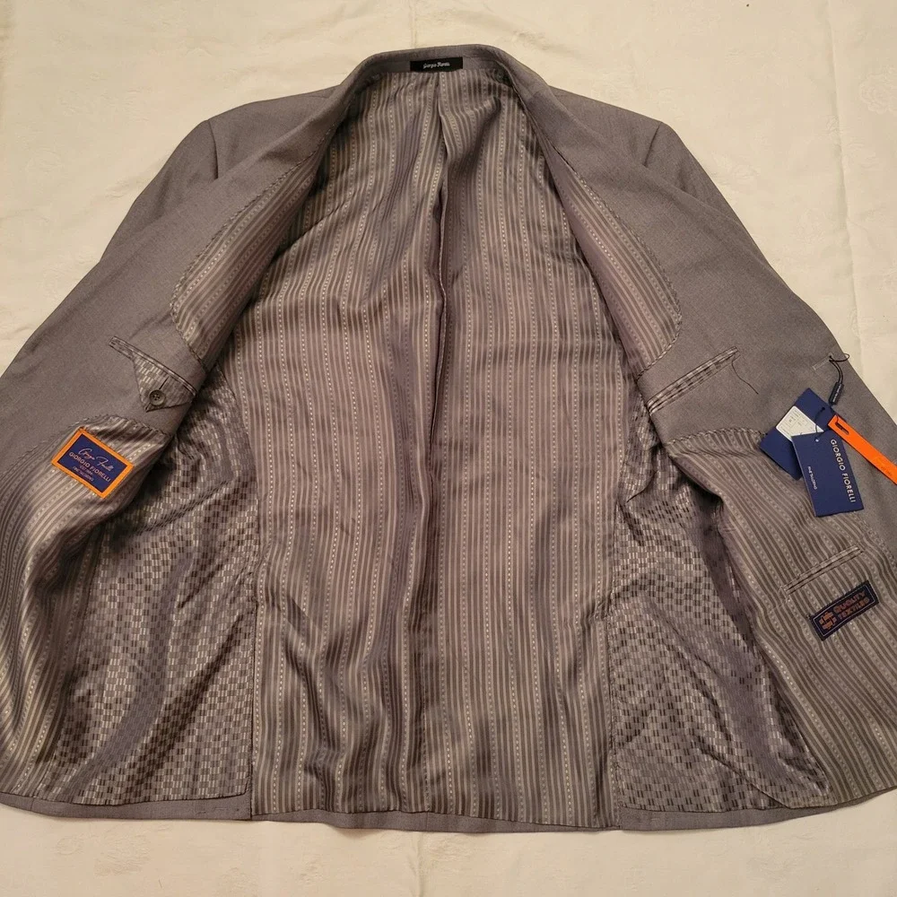 Giorgio Fiorelli 44R Blazer Grey 2 Button 2 Vent Academia Preppy Unstructured